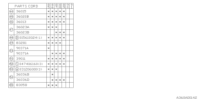 1987 Subaru XT Pedal Return Spring Diagram for 736032320