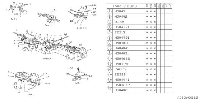 1986 Subaru XT Hose Diagram for 807504682