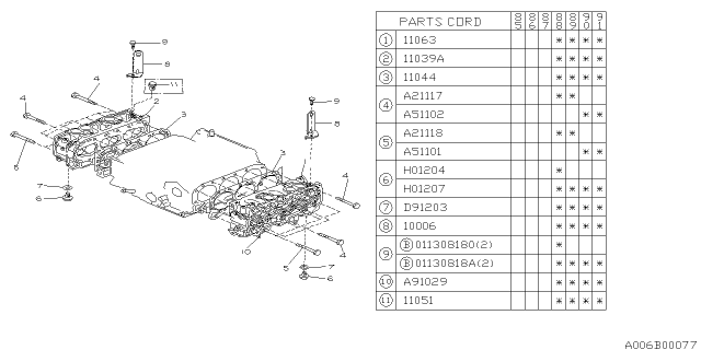 1989 Subaru XT Bolt Diagram for 800211180