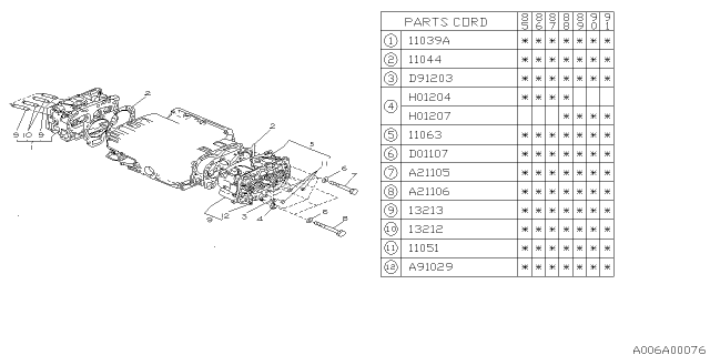 1991 Subaru XT Cylinder Head Diagram 1