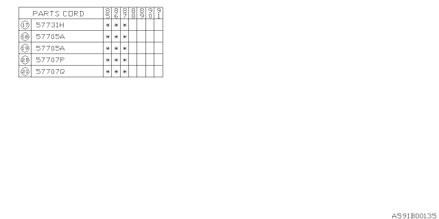 1987 Subaru XT Cover Bumper Rear LH Diagram for 57753GA670