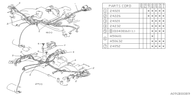 1990 Subaru XT Engine Wiring Harness Diagram