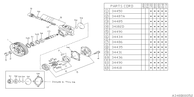 1990 Subaru XT Oil Pump Diagram