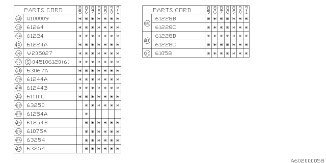 1987 Subaru XT Return Spring Diagram for 60103GA110