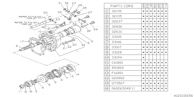 1986 Subaru XT SPACER Rear Drive Diagram for 33106AA000