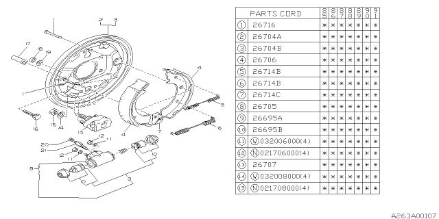 1991 Subaru XT Rear Brake Diagram 2