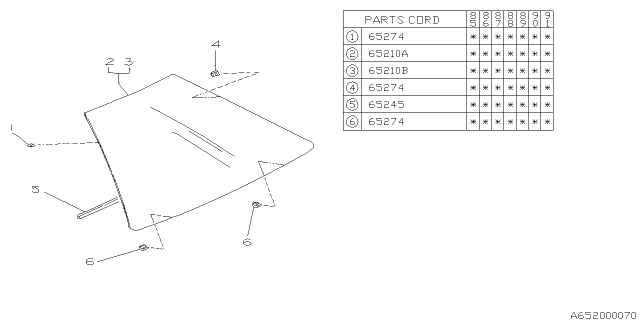 1988 Subaru XT Rear Quarter Diagram