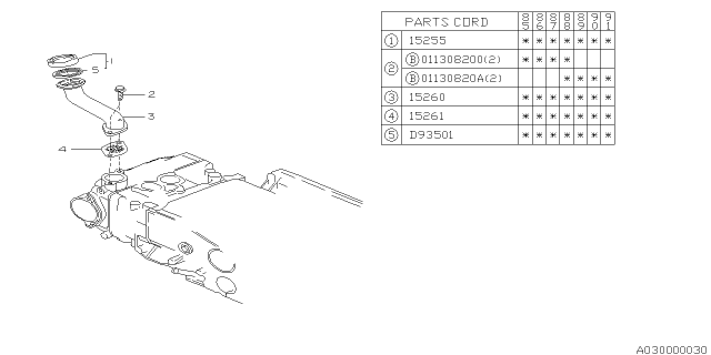 1985 Subaru XT Oil Filler Duct Diagram