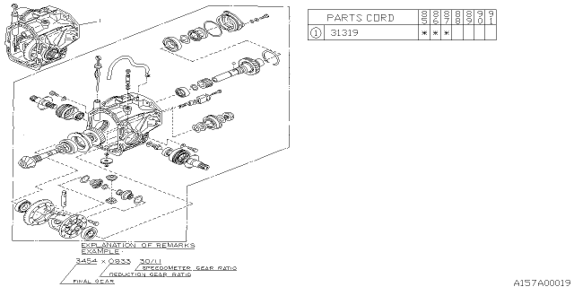 1986 Subaru XT Reduction Case Diagram 1