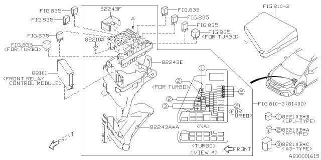 2020 Subaru Legacy F Relay Mod Assembly Diagram for 88101AN00A