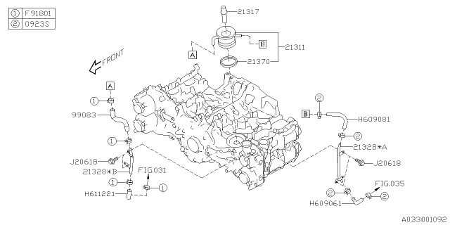 2021 Subaru Legacy Oil Cooler - Engine Diagram