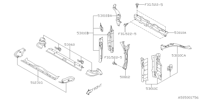 2021 Subaru Legacy Body Panel Diagram 7