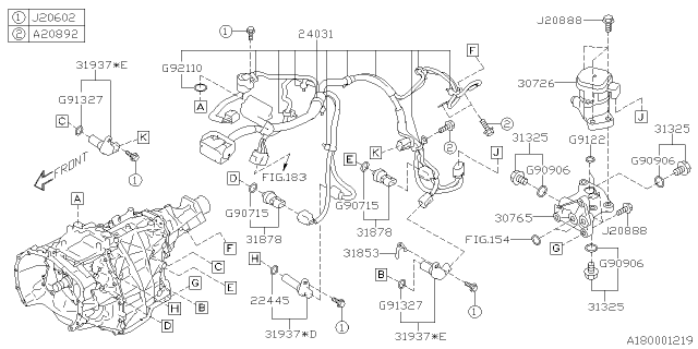 2020 Subaru Legacy Shift Control Diagram 2