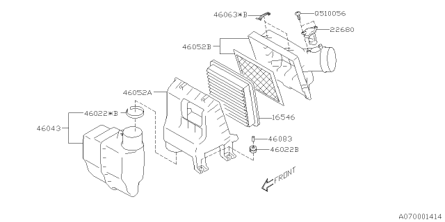 2020 Subaru Legacy Air Cleaner & Element Diagram 1