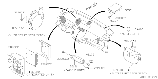 2020 Subaru Outback ADPT Backup Unit Diagram for 82133AN00A