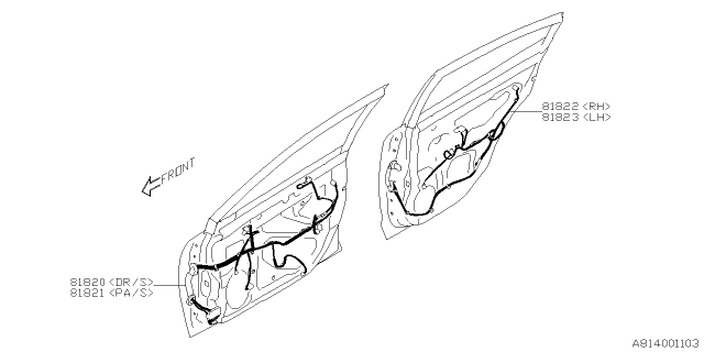 2020 Subaru Outback Cord - Door Diagram