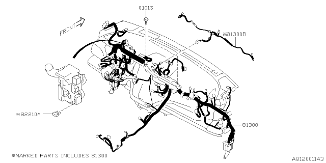 2021 Subaru Legacy Inst PNL HARN Usa Diagram for 81303AN50A