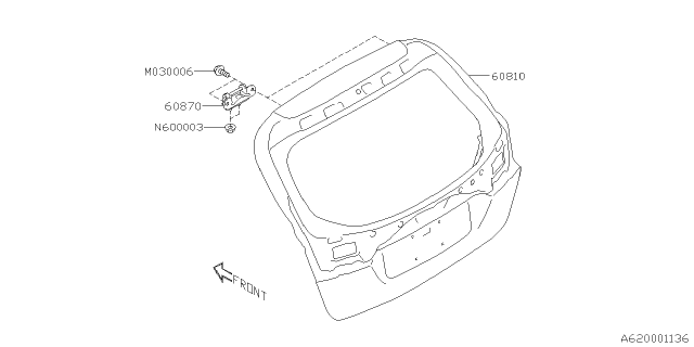 2020 Subaru Outback Panel COMPL R GAT Diagram for 60809AN00A9P