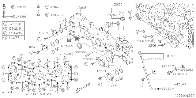 2021 Subaru Legacy Timing Belt Cover Diagram