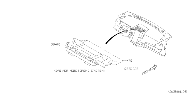 2020 Subaru Outback DRVR MONI Unit Diagram for 98401AN00A