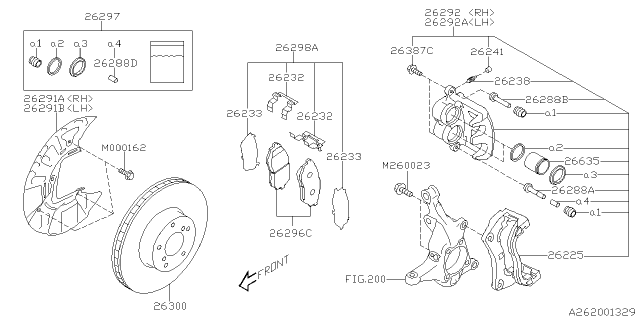 2021 Subaru Outback Disk Brake Kit LH Diagram for 26292AN01A