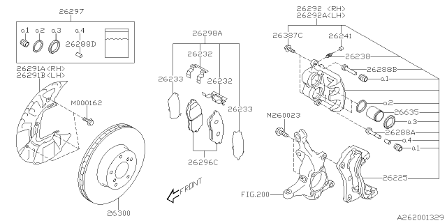 2021 Subaru Outback Pad Kit F Diagram for 26296AN00A