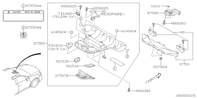 2021 Subaru Legacy Lens LH Diagram for 84910AN00A