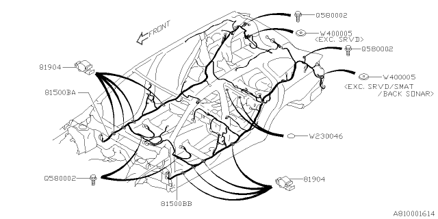 2021 Subaru Outback Wiring HARN R LH Usa Diagram for 81502AN75A