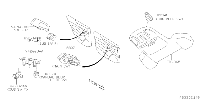 2020 Subaru Outback Switch - Power Window Diagram