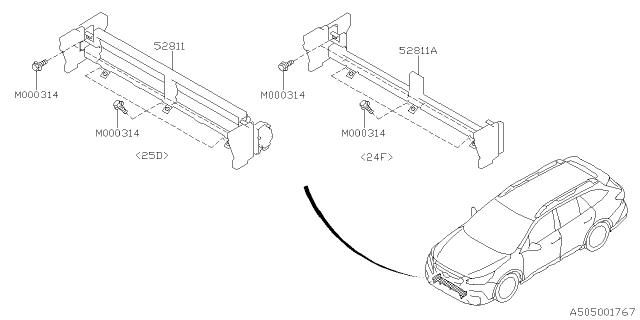 2020 Subaru Outback Body Panel Diagram 1