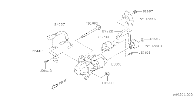 2020 Subaru Legacy Relay Assembly Diagram for 25230AA180