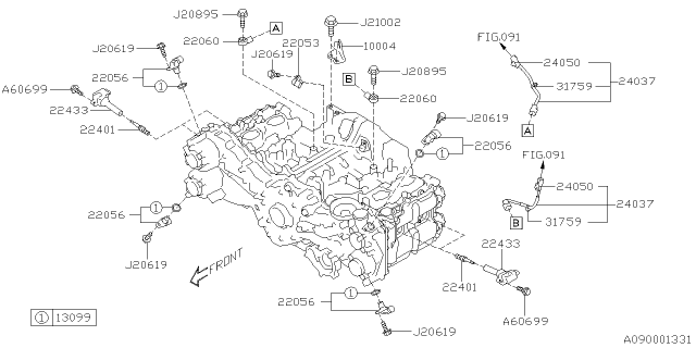 2021 Subaru Legacy Clip-Eng HARN Diagram for 24050AA040