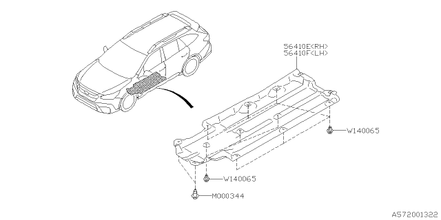 2021 Subaru Legacy Under Cover R LH Diagram for 56411AN01A