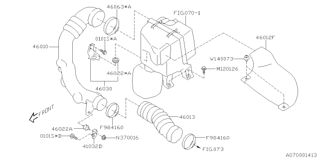 2020 Subaru Legacy Duct COMPL Turbo Diagram for 46011AN01A