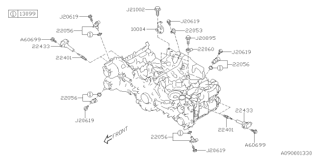 2020 Subaru Legacy Spark Plug & High Tension Cord Diagram 1