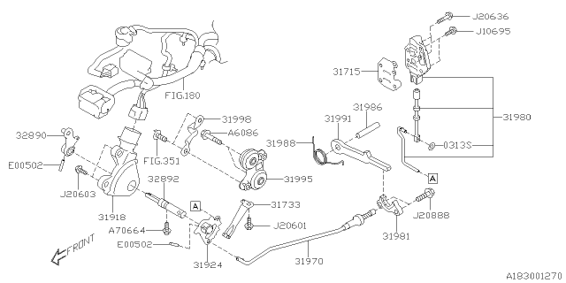 2021 Subaru Legacy Plate Ay-At CABLELWR Diagram for 31995AA070