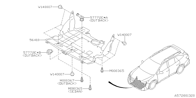 2021 Subaru Outback Under Cover Com FNA Diagram for 56410AN00A