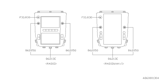 2020 Subaru Outback Knob Diagram for 86205AN00A