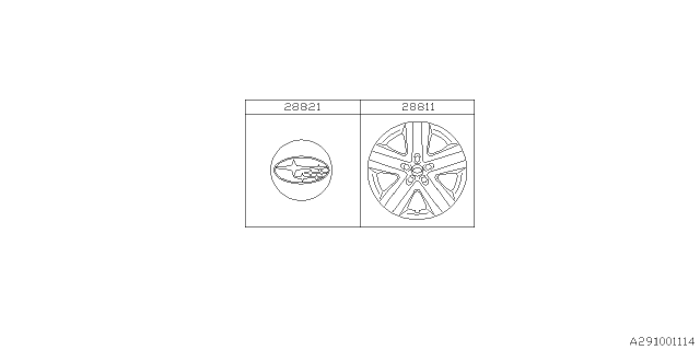 2021 Subaru Legacy Wheel Cap Diagram