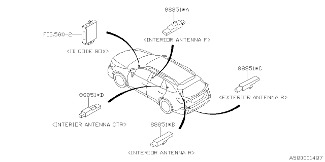 2021 Subaru Legacy Key Kit & Key Lock Diagram 5