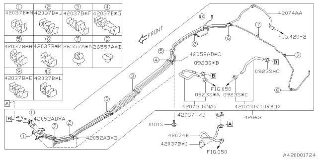 2021 Subaru Legacy Clamp Diagram for 42037FL090