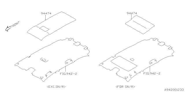 2020 Subaru Legacy Roof Trim Diagram 1