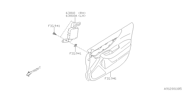 2021 Subaru Outback Mirror ECU LRH Diagram for 63810AN00A