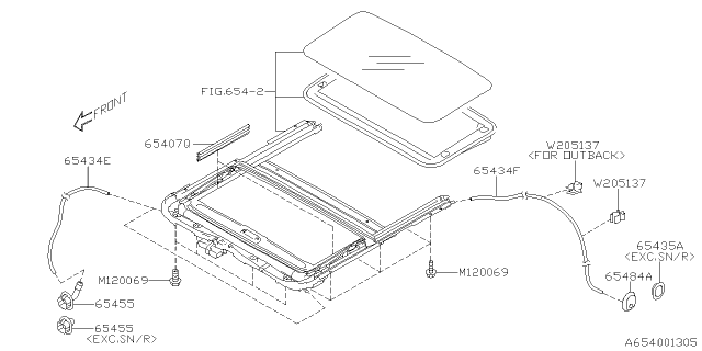 2021 Subaru Outback Tube Drain F Diagram for 65475AN000