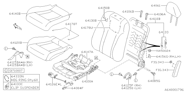 2020 Subaru Legacy Front Seat Diagram 1