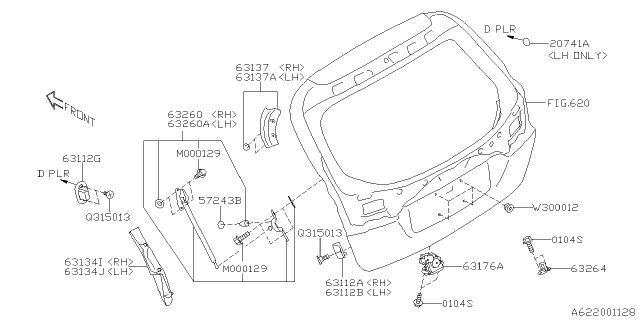 2020 Subaru Legacy Back Door Parts Diagram 2