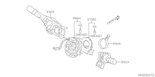 2020 Subaru Outback Switch WIPER SIA Diagram for 83114AN00A