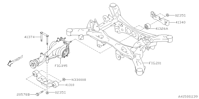 2020 Subaru Legacy Differential Mounting Diagram