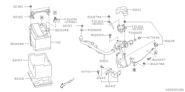 2021 Subaru Outback Battery Cable Assembly Diagram for 81601AN03A