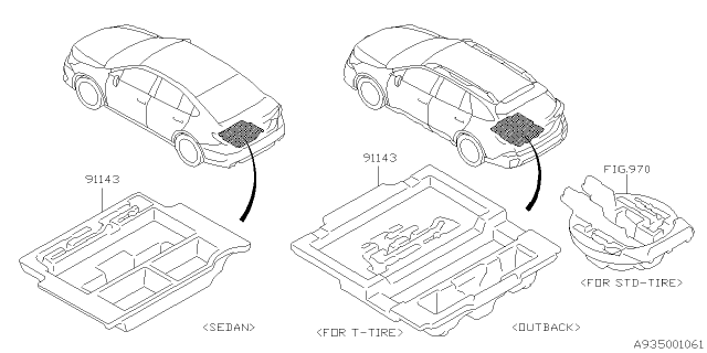 2021 Subaru Outback Box Sub Trunk Ay Sdn Diagram for 91144AN00A